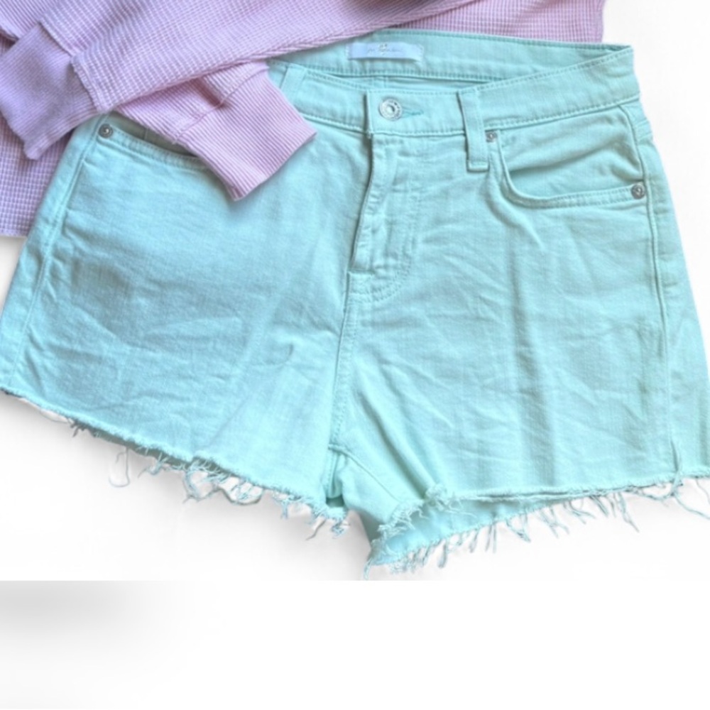 7 For All Mankind Mint Jean Shorts